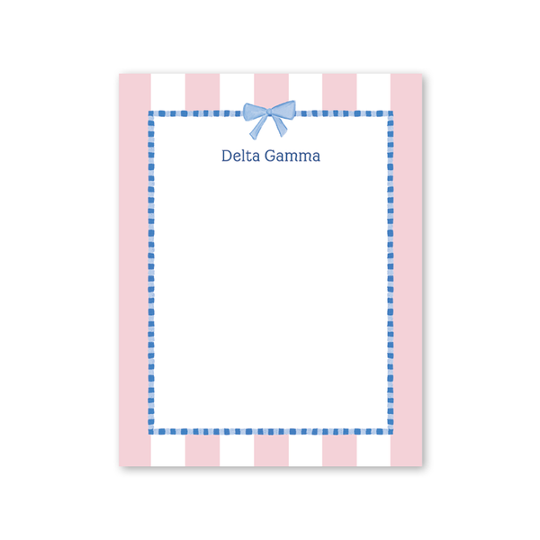 Delta Gamma Presents and Bows Greek Notepad