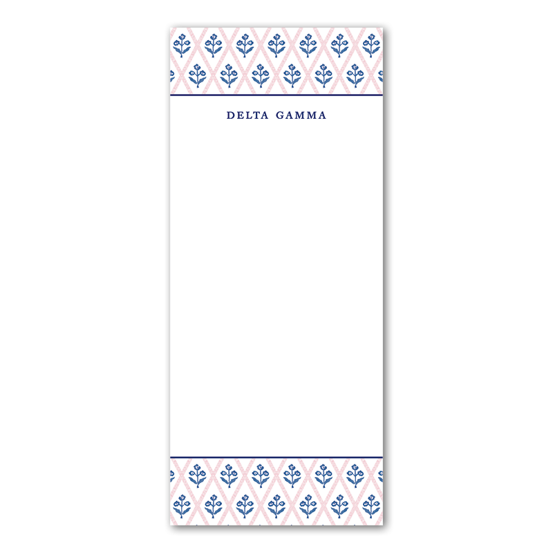 Delta Gamma Bespoke Block Print Greek Skinny Notepad