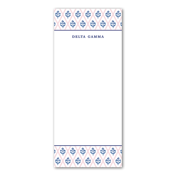 Delta Gamma Bespoke Block Print Greek Skinny Notepad