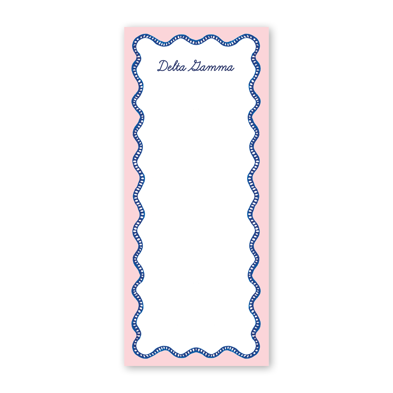 Delta Gamma Flower Cart Scallop Greek Skinny Notepad