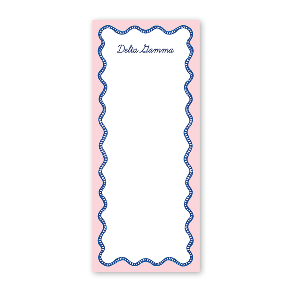 Delta Gamma Flower Cart Scallop Greek Skinny Notepad