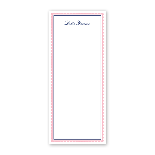 Delta Gamma Vintage Poodles Scallop Greek Skinny Notepad
