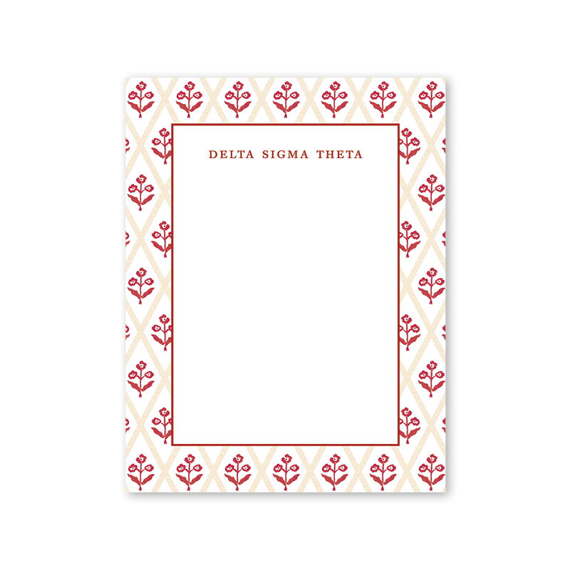 Delta Sigma Theta Bespoke Block Print Greek Notepad