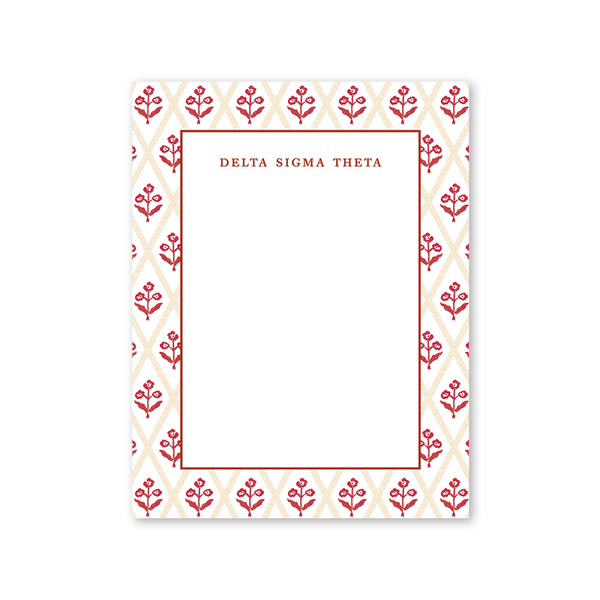Delta Sigma Theta Bespoke Block Print Greek Notepad