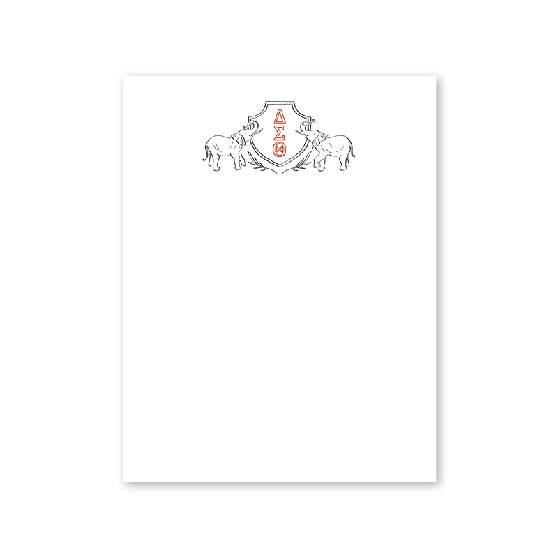 Delta Sigma Theta Elephant Crest Greek Notepad