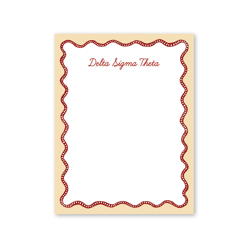 Delta Sigma Theta Flower Cart Scallop Greek Notepad