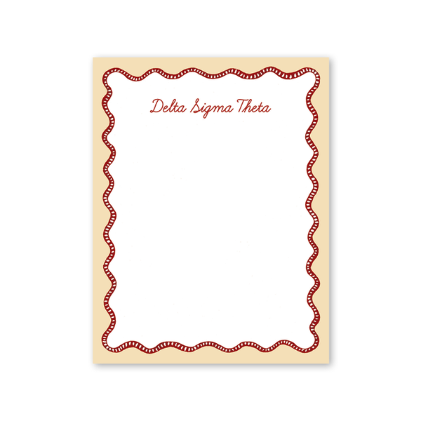 Delta Sigma Theta Flower Cart Scallop Greek Notepad