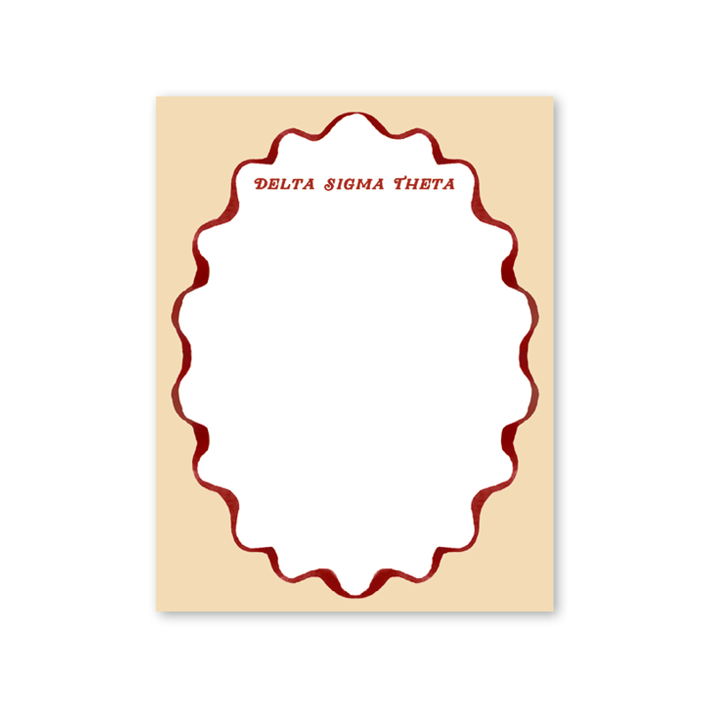 Delta Sigma Theta Merry Ribbons Scallop Greek Notepad