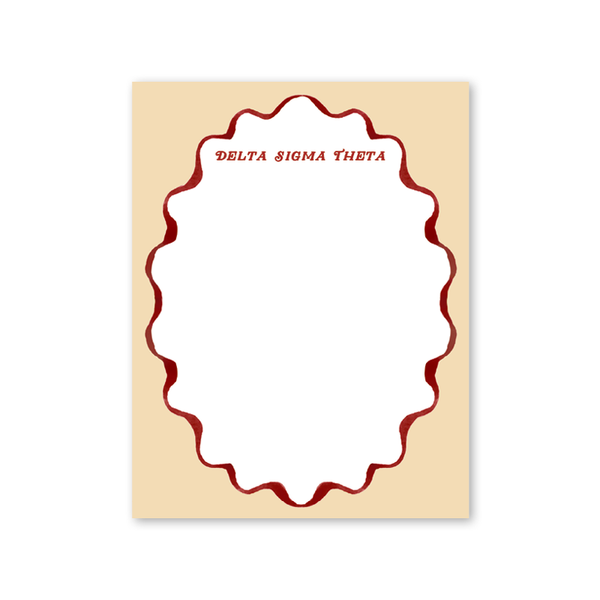 Delta Sigma Theta Merry Ribbons Scallop Greek Notepad