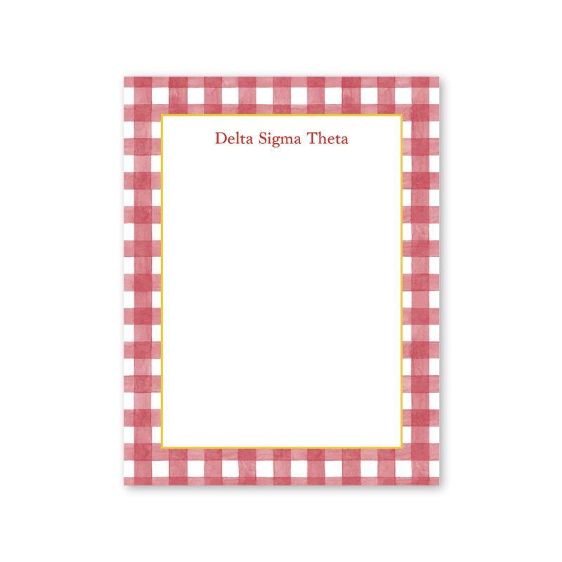 Delta Sigma Theta Cavalier Garden Gingham Greek Notepad