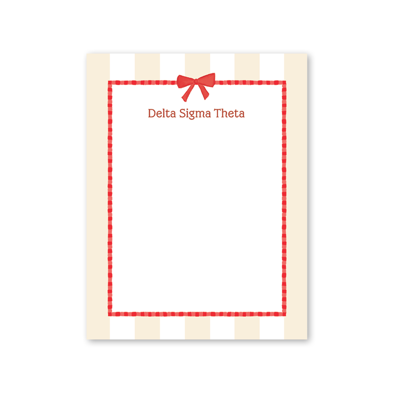 Delta Sigma Theta Presents and Bows Greek Notepad