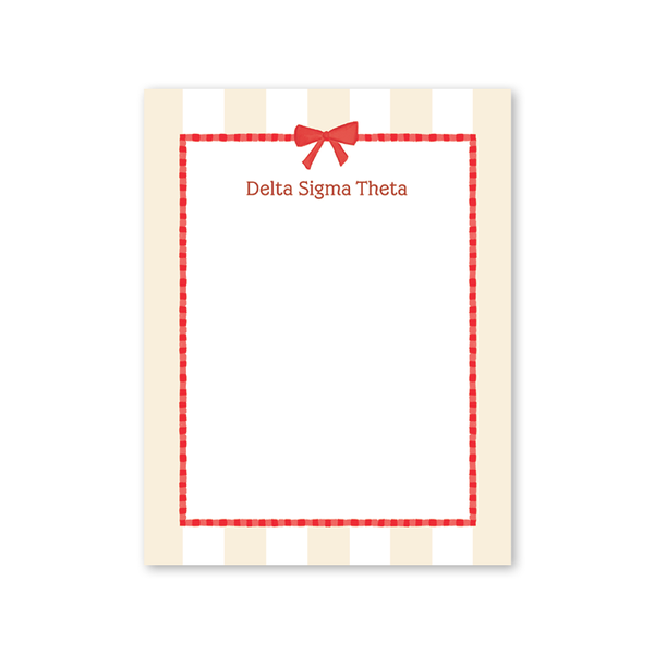 Delta Sigma Theta Presents and Bows Greek Notepad