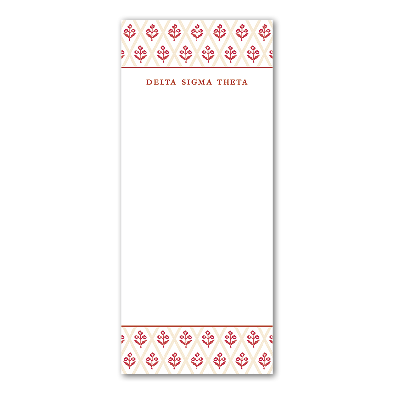 Delta Sigma Theta Bespoke Block Print Greek Skinny Notepad