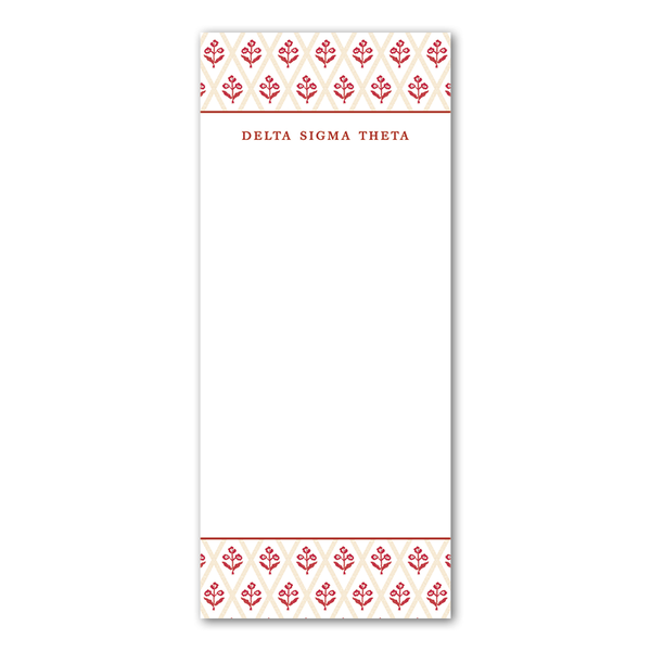 Delta Sigma Theta Bespoke Block Print Greek Skinny Notepad