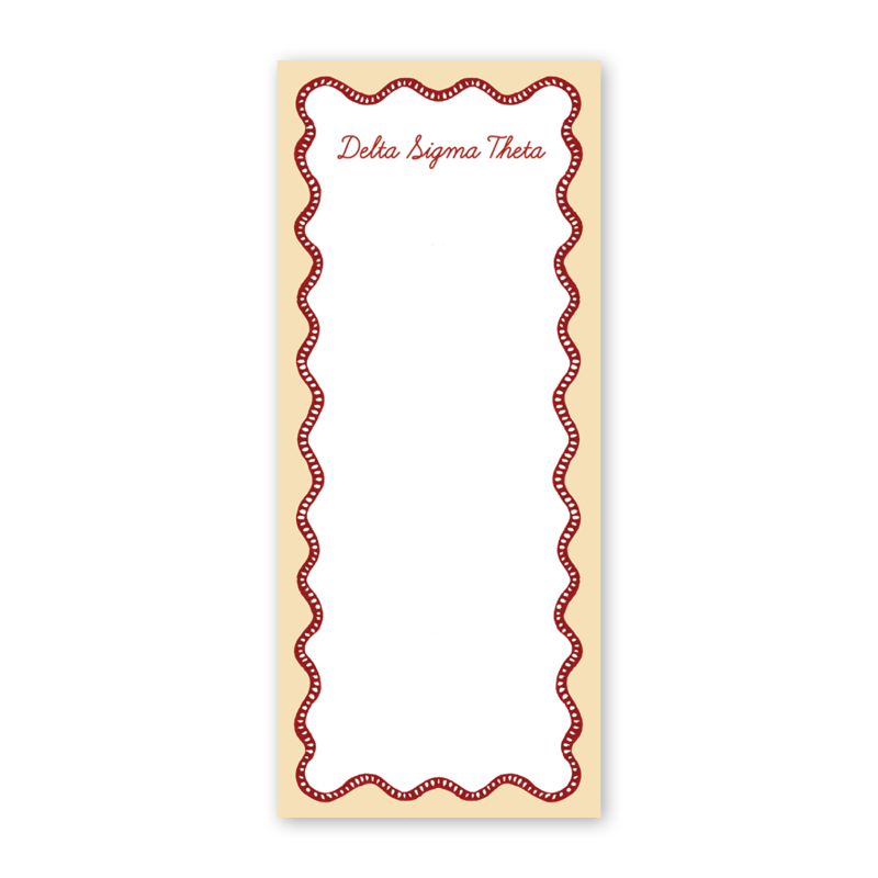 Delta Sigma Theta Flower Cart Scallop Greek Skinny Notepad