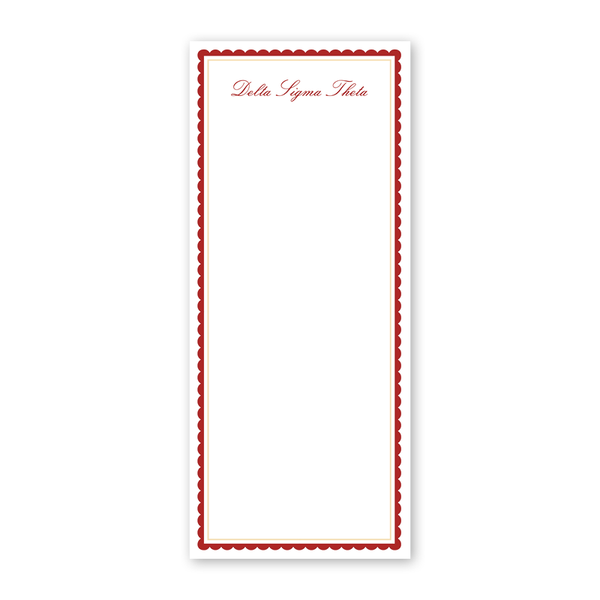 Delta Sigma Theta Vintage Poodles Scallop Greek Skinny Notepad