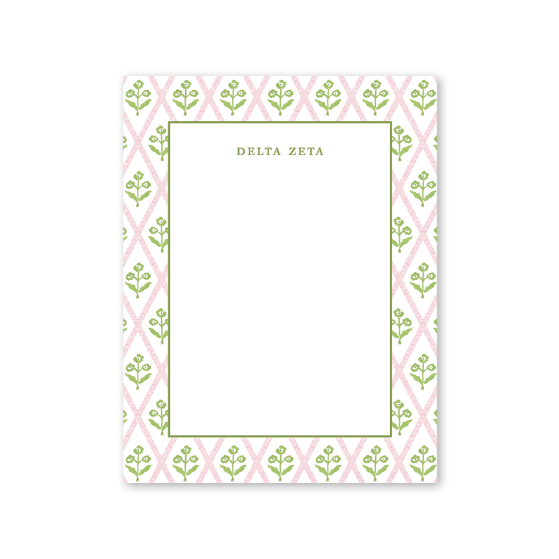 Delta Zeta Bespoke Block Print Greek Notepad