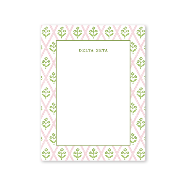 Delta Zeta Bespoke Block Print Greek Notepad