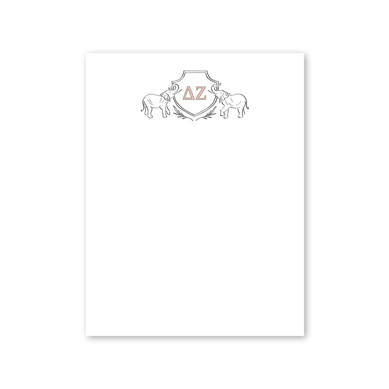 Delta Zeta Elephant Crest Greek Notepad