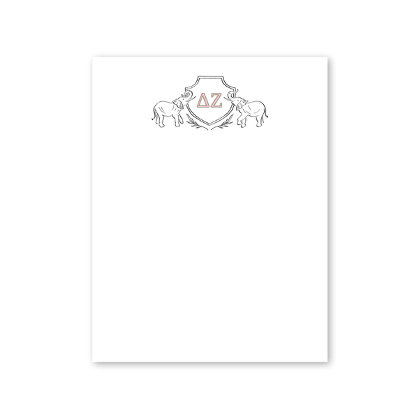 Delta Zeta Elephant Crest Greek Notepad