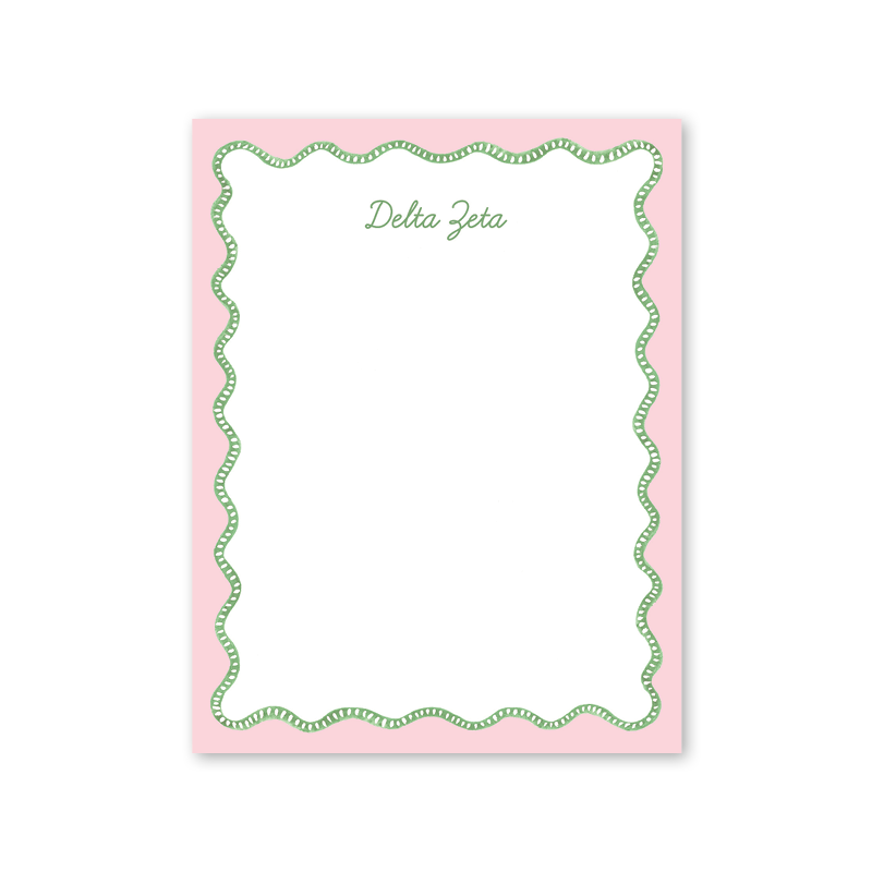 Delta Zeta Flower Cart Scallop Greek Notepad