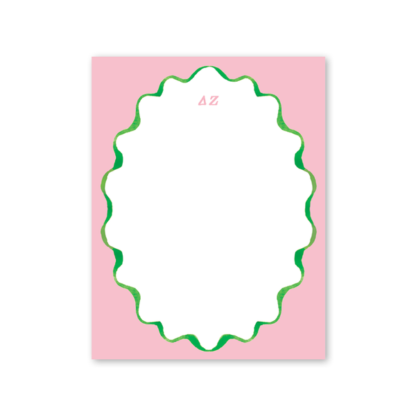 Delta Zeta Merry Ribbons Scallop Greek Notepad