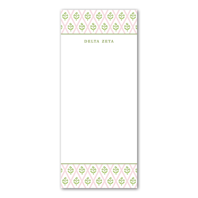 Delta Zeta Bespoke Block Print Greek Skinny Notepad