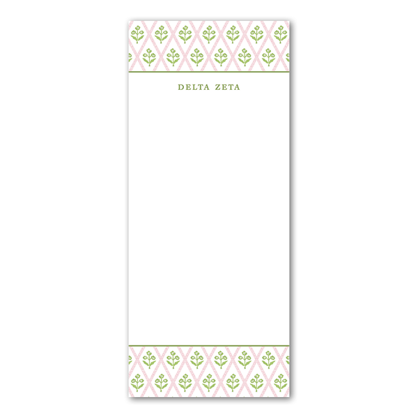 Delta Zeta Bespoke Block Print Greek Skinny Notepad