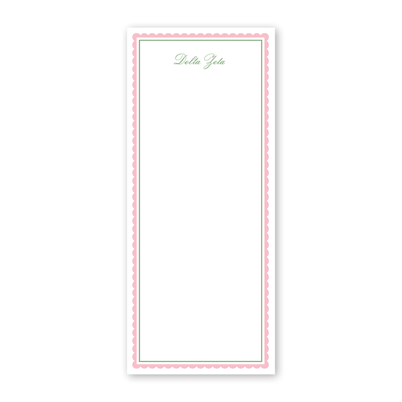Delta Zeta Vintage Poodles Scallop Greek Skinny Notepad