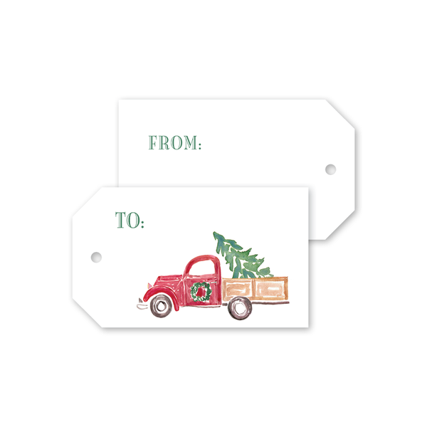 Christmas Farm Truck Gift Tags