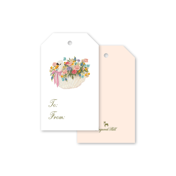 Swan Blooms Gift Tags