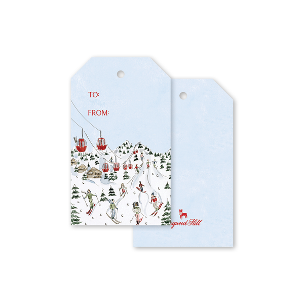 Snowglobe Ski Scene Gift Tags