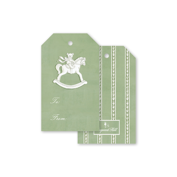 Porcelain Verte Rocking Horse Gift Tags