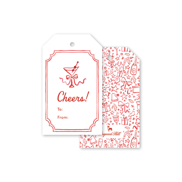 Christmas in Red Cheers Gift Tags