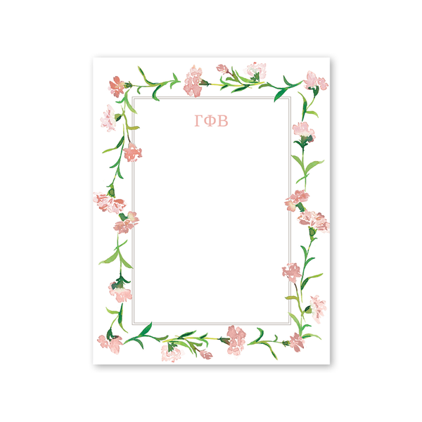Gamma Phi Beta Carnations Notepad