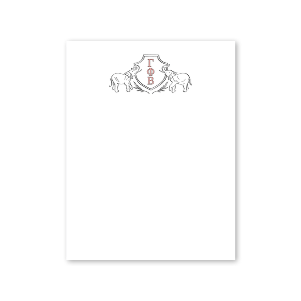 Gamma Phi Beta Elephant Crest Greek Notepad