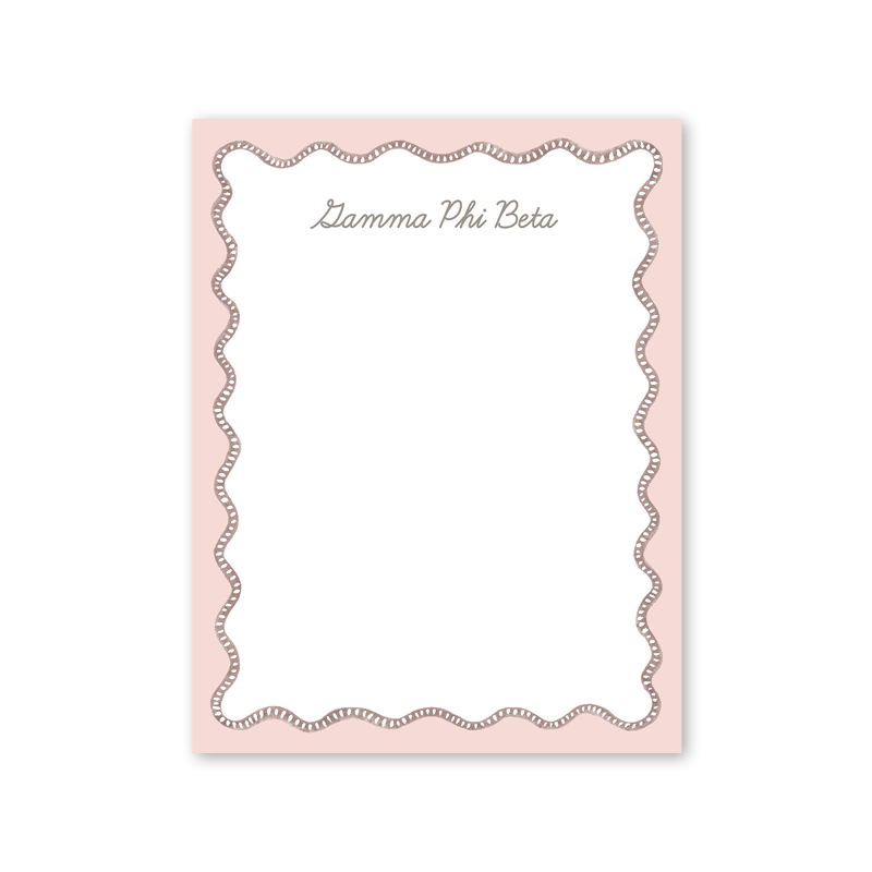 Gamma Phi Beta Flower Cart Scallop Greek Notepad