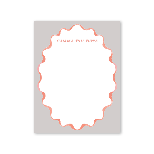 Gamma Phi Beta Merry Ribbons Scallop Greek Notepad