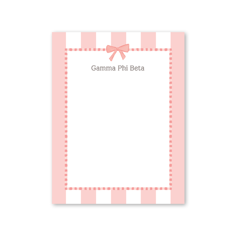 Gamma Phi Beta Presents and Bows Greek Notepad