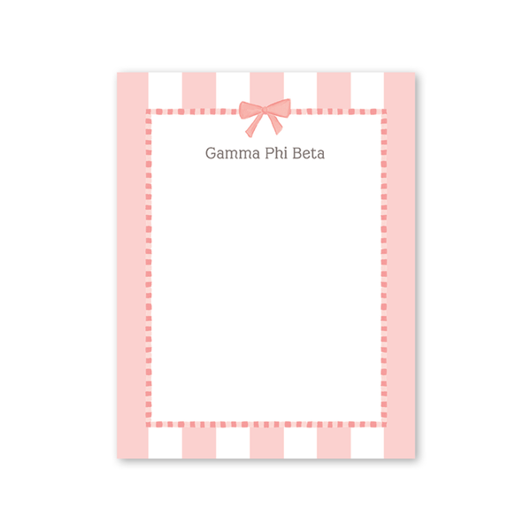 Gamma Phi Beta Presents and Bows Greek Notepad