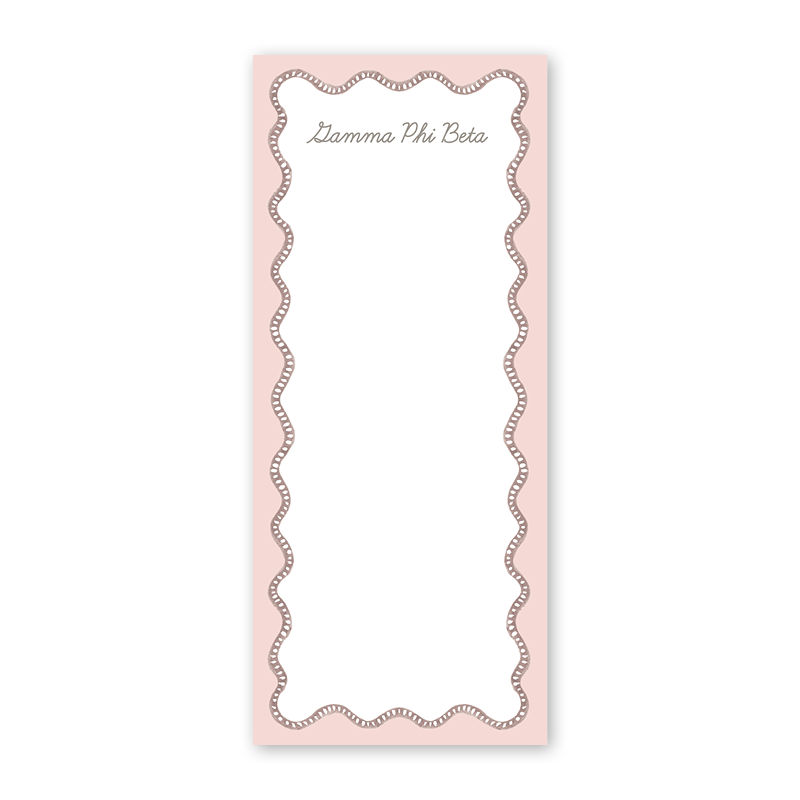 Gamma Phi Beta Flower Cart Scallop Greek Skinny Notepad