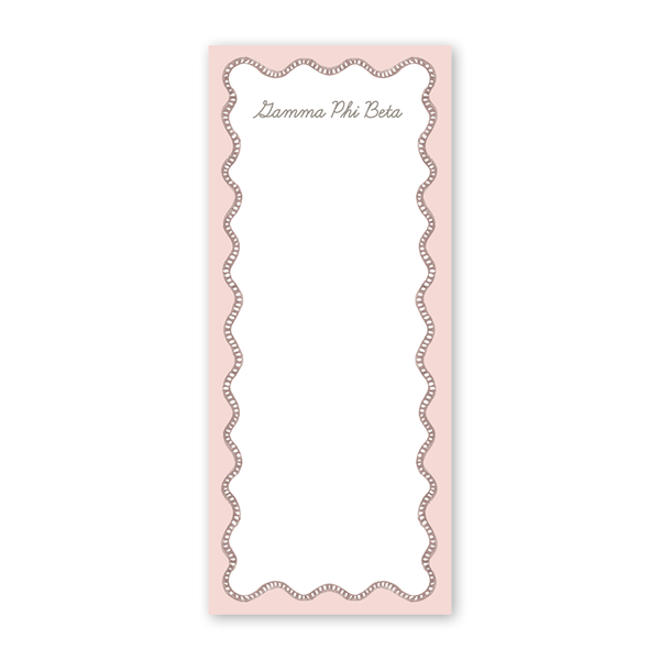 Gamma Phi Beta Flower Cart Scallop Greek Skinny Notepad