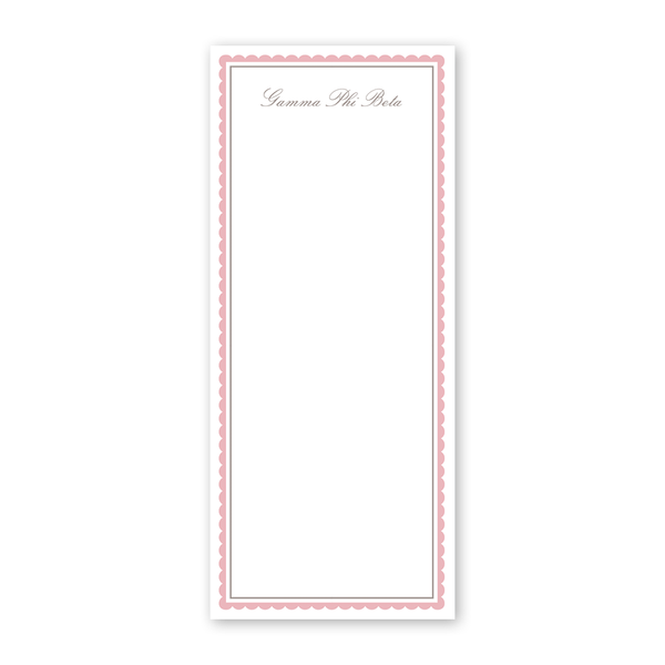 Gamma Phi Beta Vintage Poodles Scallop Greek Skinny Notepad