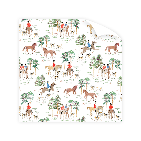 Equestrian Toile Wrapping Paper Sheet