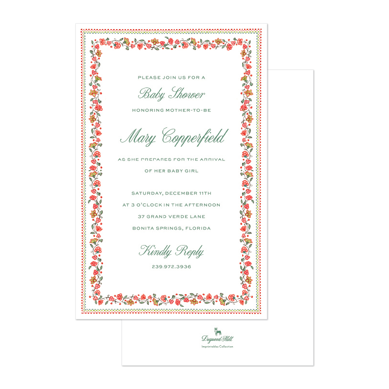 Vine and Branches Imprintable Invitation