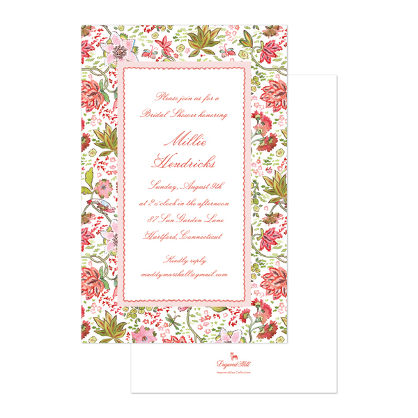 Oiseaux en Fleurs Imprintable Invitation