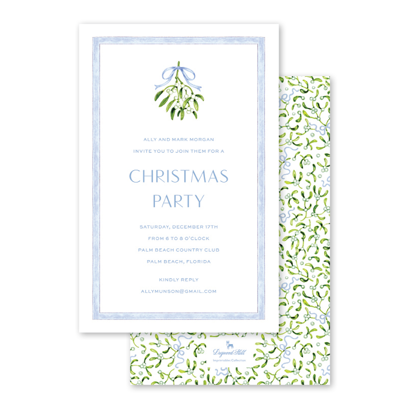 Isla Bahia Mistletoe Blue Imprintable Invitation