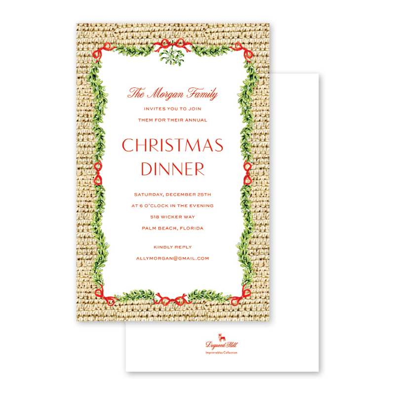 Isla Bahia Mistletoe and Rattan Imprintable Invitation