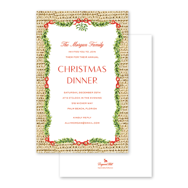 Isla Bahia Mistletoe and Rattan Imprintable Invitation