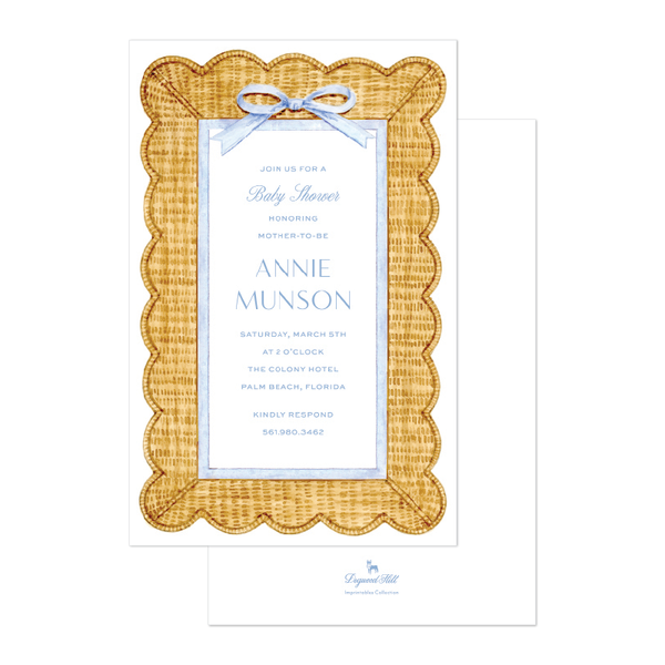 Isla Bahia Scallop Blue Imprintable Invitation